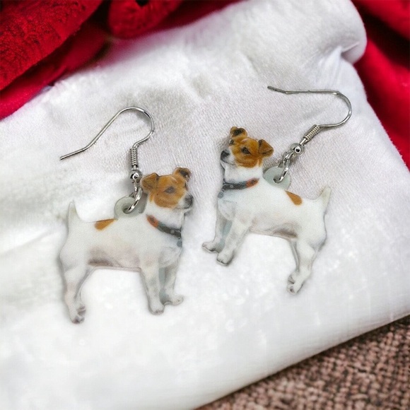 NWT Jack Russell Terrier Earrings - Adorable Dog Jewelry for Dog Lovers! - Picture 3 of 4